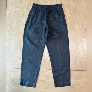 Athleta Straight Leg High-Rise Linen Pants Size XXS P Black